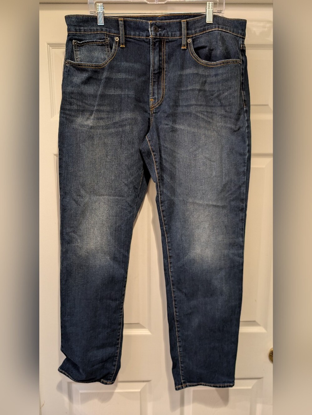 Lucky Brand Men's 36x32 121 Slim Straight Leg Blue Jeans Cotton Blend EUC cthny